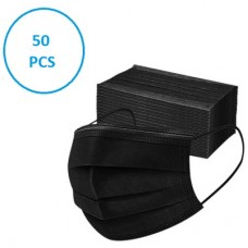 NEW Disposable BLACK Face Masks 3-Ply Ear Loop 50 PCS